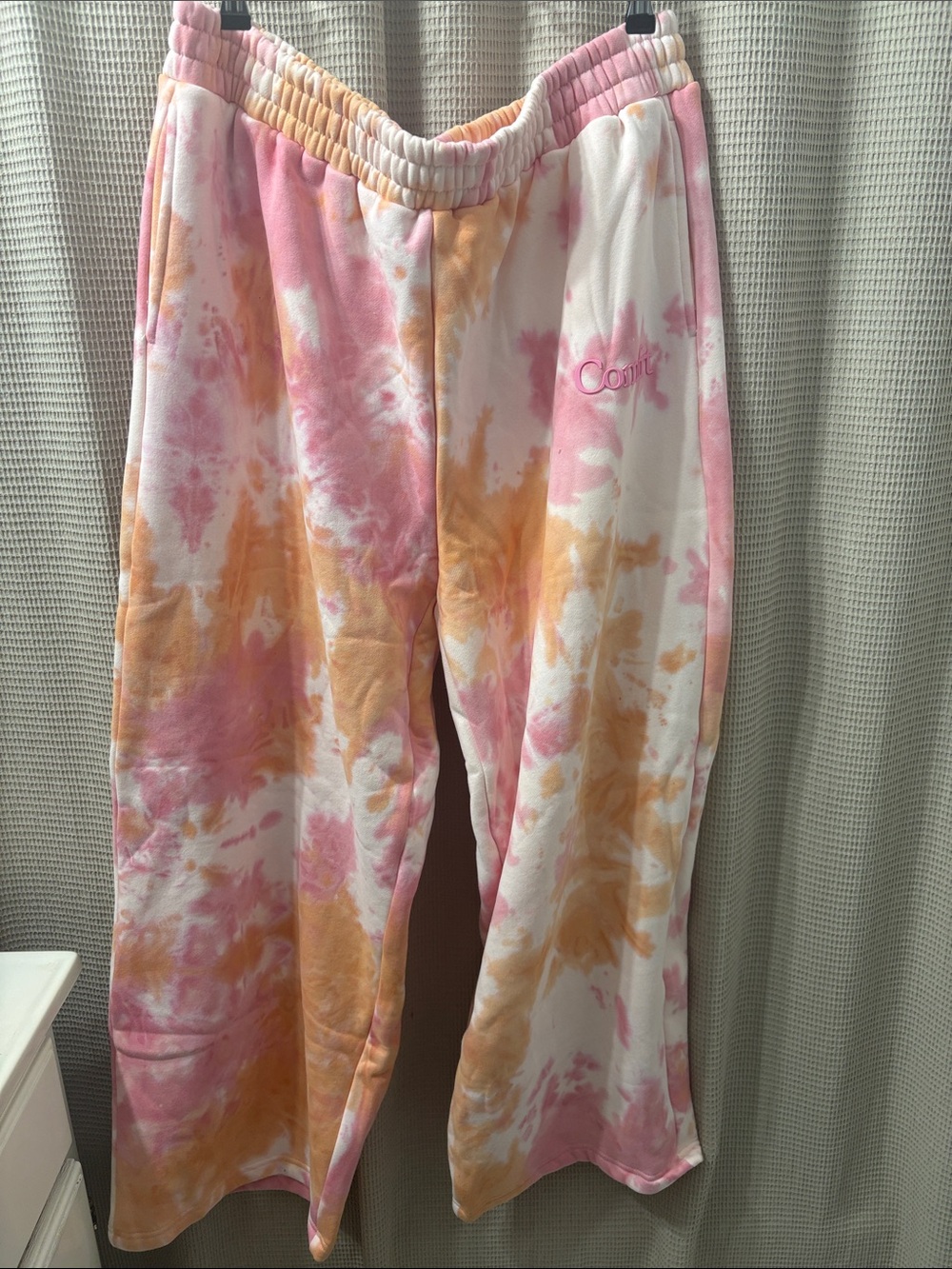 Comfrt Tie-Dye Pink & Peach Jogger Bottoms - Picture 3 of 9